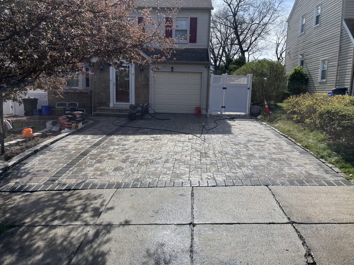 Interlock Paved Driveway and Paver Patio in Nutley, NJ