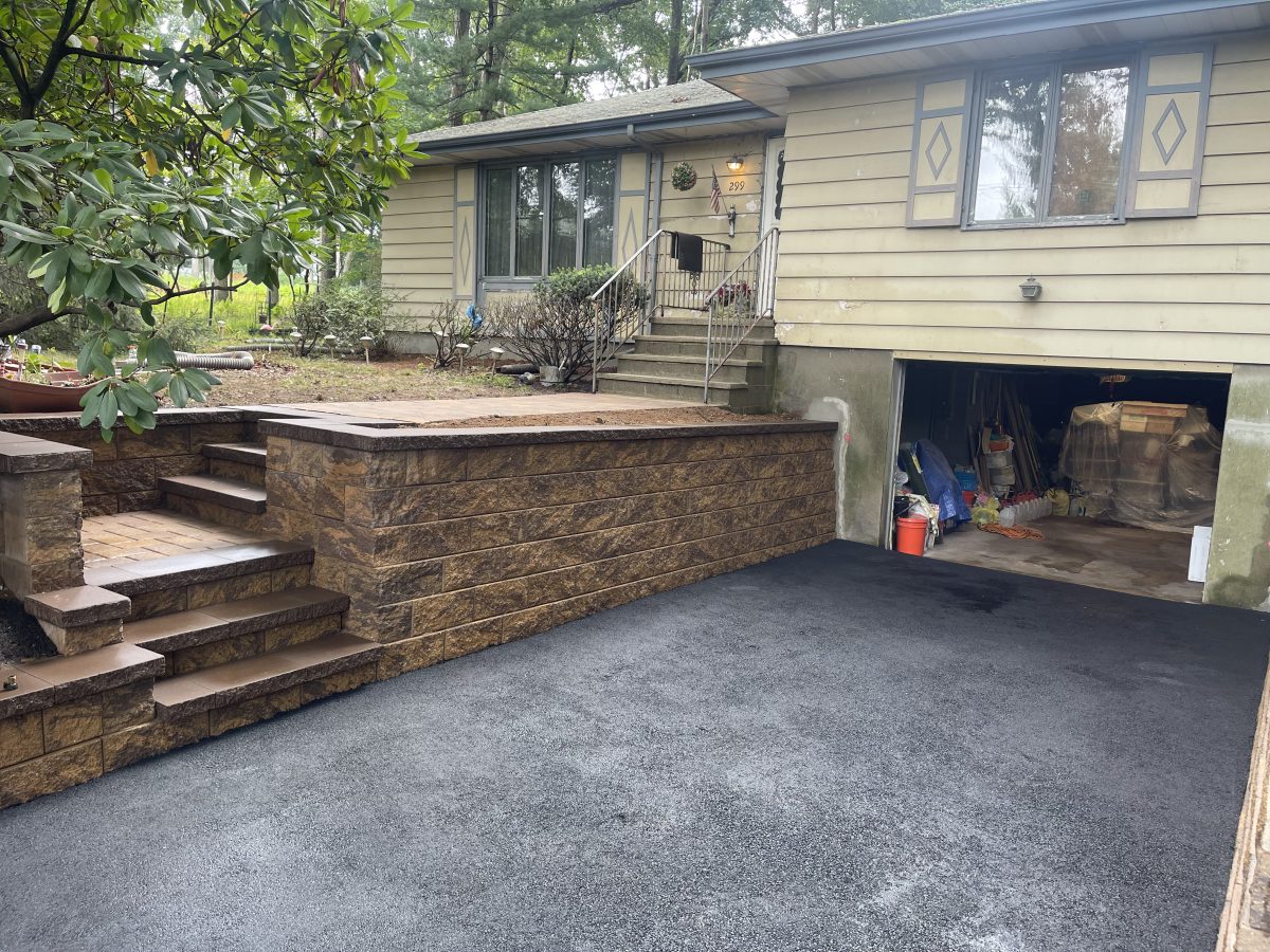 Front Terrace, Walling and New Asphalt Driveway in Succasunna, Roxbury